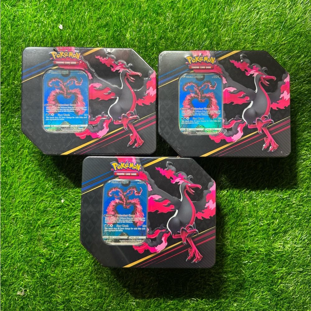 3x 2023 Pokemon Crown Zenith Tin Set ‘Galarian Moltres’